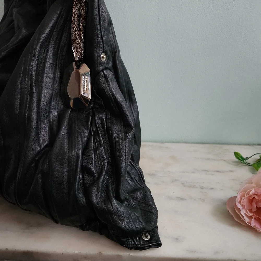 Donna‎ Karan New York Eldridge Tote Black Leather Purse High-end 2009 Large Bag - Picture 5 of 13